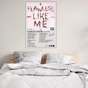 R-timer Lucki Poster Flawless Like Me Album Cover Poster Music Poster Decorations Paintings Retro Poster Canvas Wall Art for Living Room Bedroom Gift Unframed (12x18inch(30x45cm))