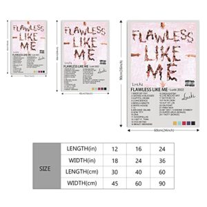 R-timer Lucki Poster Flawless Like Me Album Cover Poster Music Poster Decorations Paintings Retro Poster Canvas Wall Art for Living Room Bedroom Gift Unframed (12x18inch(30x45cm))