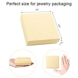 batifine Jewelry Gift Boxes Small Necklace Earring Gift Box for Women Girls Ring Bracelet Cardboard Box with Cotton Filled and Lids,3.5x3.5x1 inch 40 Pack (Brown)