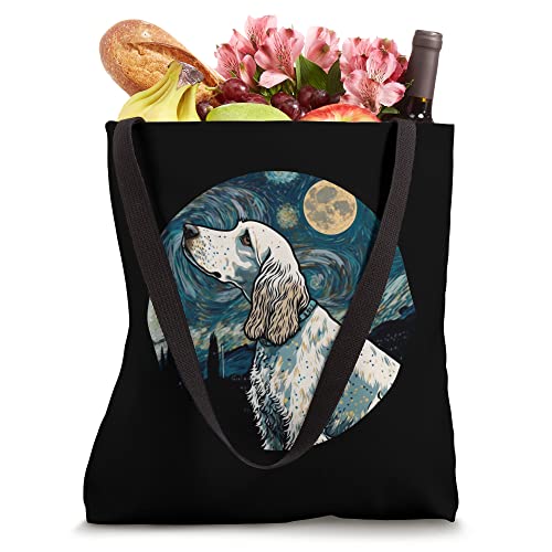 English Setter Starry Night Painting Dog Mom Dad Tote Bag