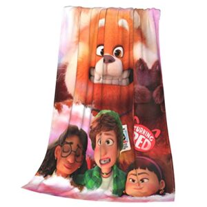 Panda Red Blanket Throw Anime Blanket Ultra Soft Lightweight Cozy Warm Microfiber Fuzzy Blanket for Bed Couch Living Room All Seasons 50"X40"