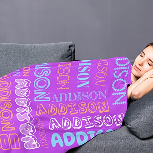 Wliotem Personalized Throw Blanket Personalized Name Blanket Custom Name Blanket Customized Blanket with Name Personalized Blanket for Kid Adult Christmas Valentine 60*80Inch