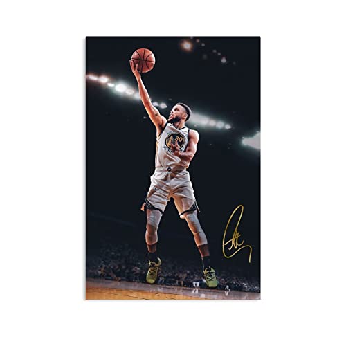 priman Stephen Curry Poster 12x18inches(30x45cm) Unframed Canvas Paintings Motivational And Cool Basketball Star Wall Art For Room Aesthetics Boys Gift