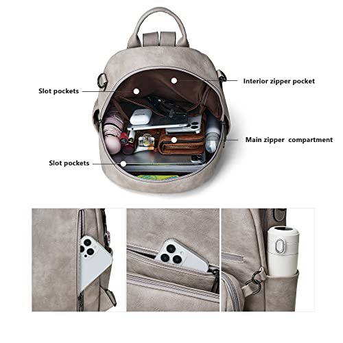 YIQUN Backpack Purse for Women, Leather Purse Backpack Shoulder Bags Fashion women backpack Travel Backpack with Belt Bag