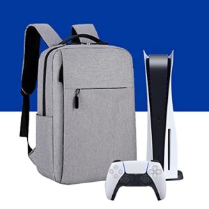 ps5 carrying case travel storage handbag backpack for ps5 console protective travel bag, travel pouch for game console discs/digital versions & controllers, gift card ps5 hdmi and accessories (gray)
