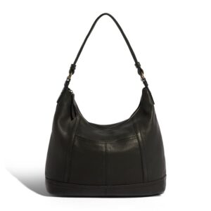 american leather co. – hudson hobo handbag – gorgeous design and superbly fashionable – black smooth
