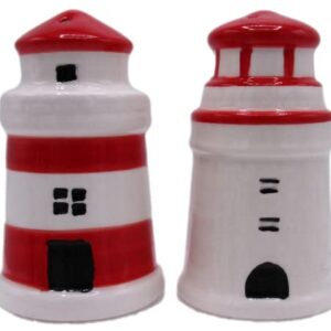 Sea Creature Salt and Pepper Shakers (Red and White Lighthouses)