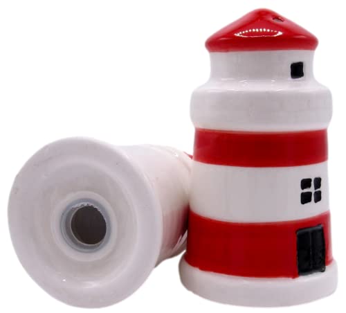 Sea Creature Salt and Pepper Shakers (Red and White Lighthouses)