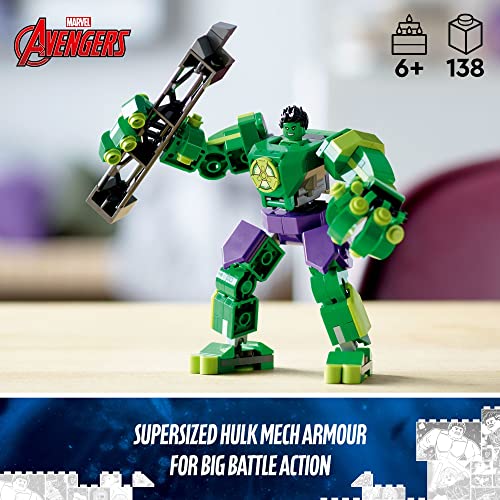 LEGO Marvel Hulk Mech Armor 76241, Avengers Action Figure Set, Collectable Super Hero Buildable Toys for Boys and Girls Ages 6 Plus, Gift Idea