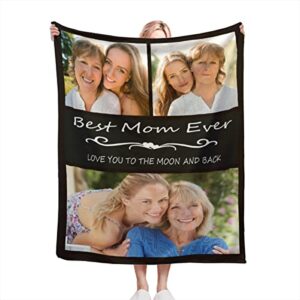 best mom ever custom blanket, birthday gifts for mom from daughter son with pictures, customized photo collage mother blankets wife birthday gifts, personalized flannel blanket with photo as a gift