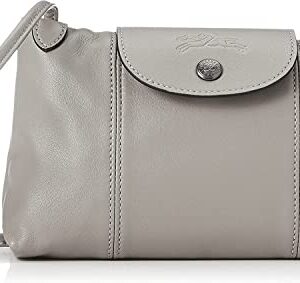 Longchamp Le Pliage Cuir Small Crossbody Leather Shoulder Bag Grey