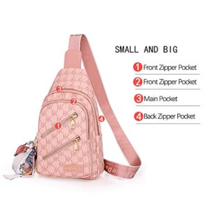 Anfei Women Chest Bag Crossbody Sling Bag for Women PU Leather Small Pack Purses Chest Bags PU Shoulder Backpack Daypacks for Women traveling hiking