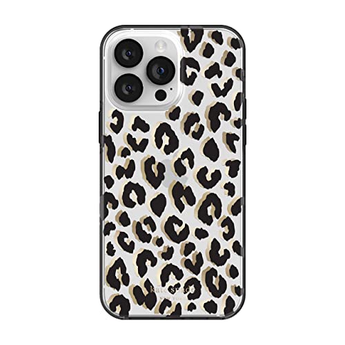 kate spade new york Protective Hardshell Case Compatible with Apple iPhone 14 Pro Max - City Leopard Black [KSIPH-225-CTLB]