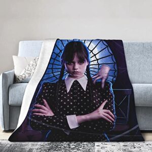 wednesday movie ultra-soft micro fleece blanket 3d fashion print all season couch sofa warm bed throw blanket perfect for kids adults family birthday gift 50″x40″