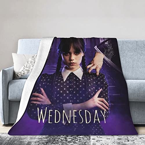 Wednesday Movie Ultra-Soft Micro Fleece Blanket 3D Fashion Print All Season Couch Sofa Warm Bed Throw Blanket Perfect for Kids Adults Family Birthday Gift 40"X30"