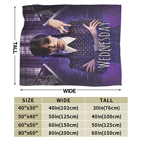 Wednesday Movie Ultra-Soft Micro Fleece Blanket 3D Fashion Print All Season Couch Sofa Warm Bed Throw Blanket Perfect for Kids Adults Family Birthday Gift 40"X30"