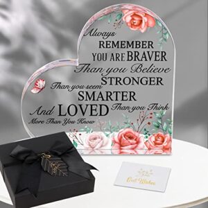 ourwarm inspirational gifts for women, motivational quotes office desk decor cheer up gifts for birthday, graduate, anniversary, christmas, graduation gifts for her, heart decorative signs & plaques