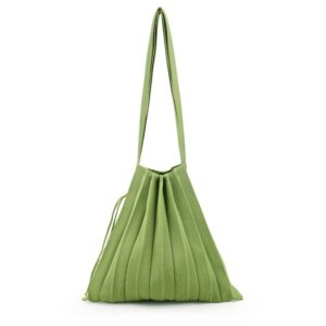 bealin women’s pleats hobo bag casual washable large shopping tote handbag green