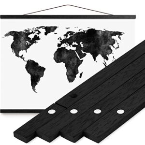black magnetic poster hanger frame 30″ – premium quality wood, extra strong magnets, quick & easy setup, full hanging kit for wall art/prints/canvas/photos/pictures/artwork/scratch map (30×24 30×48 30×20)