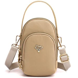 yinhexi small crossbody bags purses for women, mini handbag shoulder crossbody bag cell phone purse for women and men (khaki)