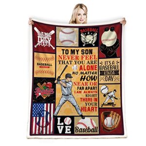 Juirnost to My Son Blanket Gifts,Son Birthday Gifts in Baseball,Son Blanket from Mom Dad,Birthday Gifts for Son Adult,Sweet 16 Gift Ideas,College Graduation Gifts for a Son Positive Encourage Blanket