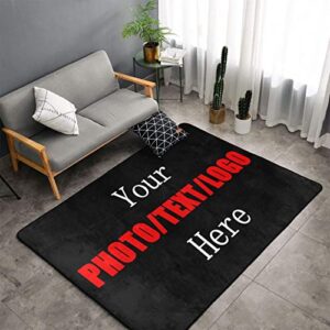 custom rug add your photo text logo,personalized non-slip washable carpet for home decoration bedroom kitchen living room office,60”x39”