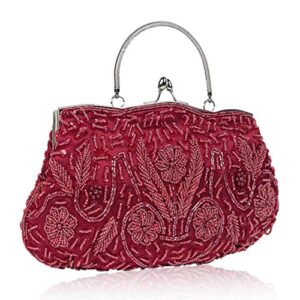 Lady Wallet DAMSIL Fashion Women Evening Bag Fashion Clutch Bag Party Purse Wallet (Color : Wine Red)
