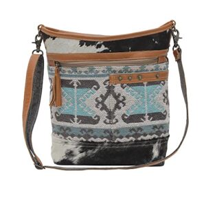 western leather shoulder bag for women – upcycled canvas crossbody bag isabela fiori