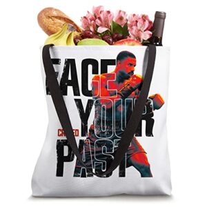 Adonis Creed Face Your Past black typography Tote Bag