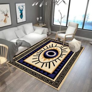 boho bohemian psychedelic evil eye modern area rugs soft non-skid indoor carpet doormats floor mat entrance rug throw rugs for living room kitchen bedroom garden 5’x7′