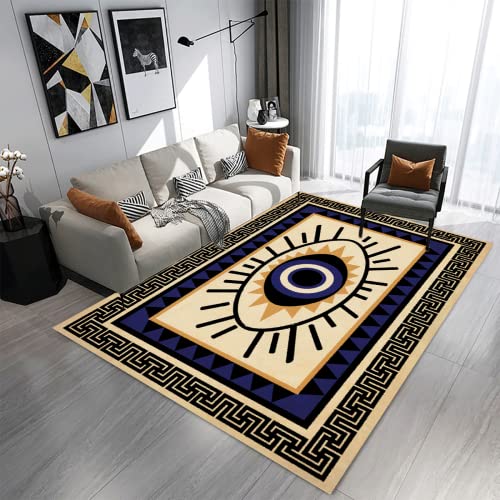 Boho Bohemian Psychedelic Evil Eye Modern Area Rugs Soft Non-Skid Indoor Carpet Doormats Floor Mat Entrance Rug Throw Rugs for Living Room Kitchen Bedroom Garden 5'x7'