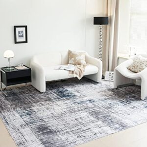 omerai washable rug 5’x7′ area rugs for living room abstract rug machine washable rug with non slip rug for bedroom grey rug carpet dining home decor office area rug (gray)