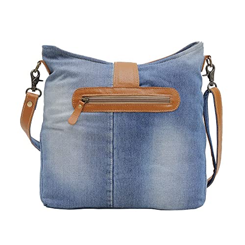 Western Leather Shoulder Bag for Women - Upcycled Canvas Crossbody Bag Janesa