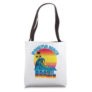 ipanema beach brazil retro throwback surf & beach souvenir tote bag