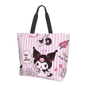 anime tote bag for women cute shopping bag kawaii large capacity shoulder bags fashion handbags storage bag