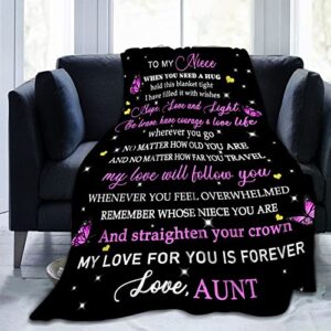 COTIMO Niece Gifts from Auntie Throw Blanket Niece Gifts Blankets from Aunt Best Niece Gifts for Birthday Christmas Thanksgiving 50 "x60