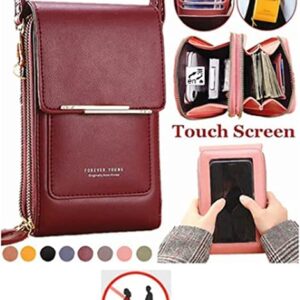 Anti-theft Leather Bag, 2023 Fashion Small Crossbody Cell Phone Purse for Women RFID Blocking PU Leather Crossbody Bag (Black)