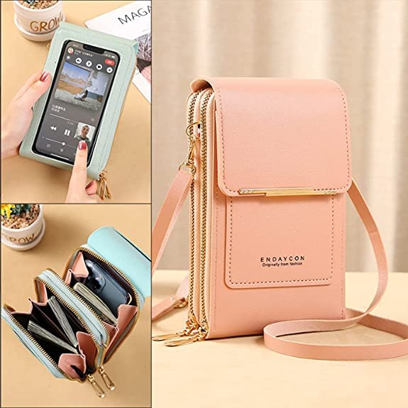 Anti-theft Leather Bag, 2023 Fashion Small Crossbody Cell Phone Purse for Women RFID Blocking PU Leather Crossbody Bag (Black)