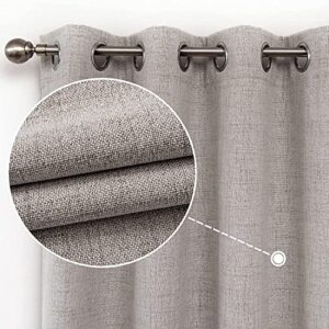 cucraf full blackout window curtains 108 inches long, faux linen look thermal insulated grommet drapes panels for bedroom living room, set of 2 (52 x 108 inches, off white)
