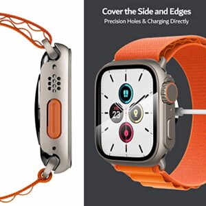 PZOZ Compatible for Apple Watch Series 4/5/6/SE 44mm Hard Case with Tempered Glass Screen Protector, Unique Design Hard PC Cover, Bumper Full Coverage Accessories for iWatch 4/5/6/SE 44mm