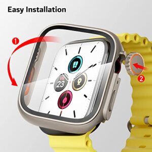 PZOZ Compatible for Apple Watch Series 4/5/6/SE 44mm Hard Case with Tempered Glass Screen Protector, Unique Design Hard PC Cover, Bumper Full Coverage Accessories for iWatch 4/5/6/SE 44mm