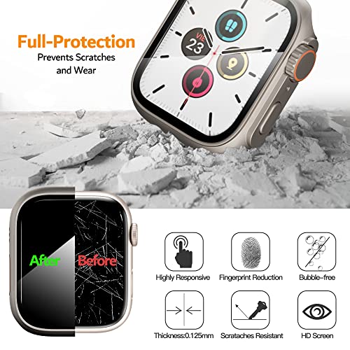 PZOZ Compatible for Apple Watch Series 4/5/6/SE 44mm Hard Case with Tempered Glass Screen Protector, Unique Design Hard PC Cover, Bumper Full Coverage Accessories for iWatch 4/5/6/SE 44mm