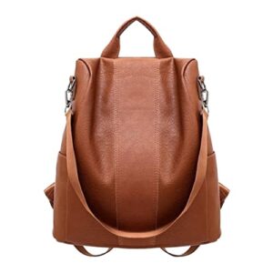 limited edition leather ladies’ anti-theft backpack – schoolbag versatile fashion leisure soft leather backpack (brown)