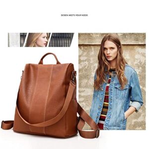 Limited Edition Leather Ladies' Anti-theft Backpack - Schoolbag Versatile Fashion Leisure Soft Leather Backpack (Brown)