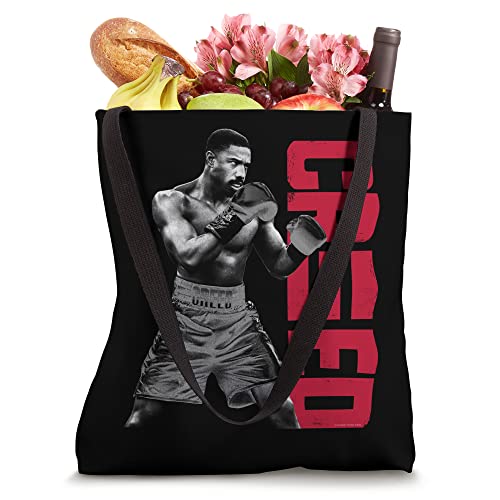 Adonis Creed pose with vertical logo red Tote Bag