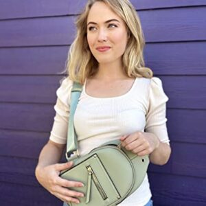 EVVE Crossbody Sling Bag for Women Small Sling Backpack Purse |Sage