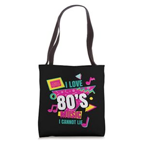 i love 80’s music i cannot lie retro eighties style lover tote bag