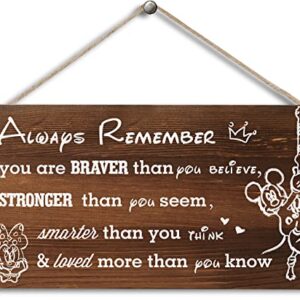 Minnie Mouse Wooden Inspirational Hanging Sign Plaque, Mickey Theme Home And Get Well Soon Decor,Disney Theme Gifts For Women, Best Friend,Kids 6"X12"