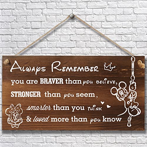 Minnie Mouse Wooden Inspirational Hanging Sign Plaque, Mickey Theme Home And Get Well Soon Decor,Disney Theme Gifts For Women, Best Friend,Kids 6"X12"
