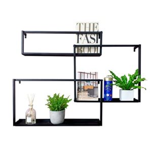 3 tiered wall shelf – floating shelf wall mounted for living room, bedroom, bathroom, kitchen – wall display bookshelf – storage rack for organization and scandinavian décor (modern)